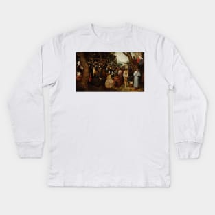 The Sermon of Saint John the Baptist by Pieter Bruegel the Elder Kids Long Sleeve T-Shirt